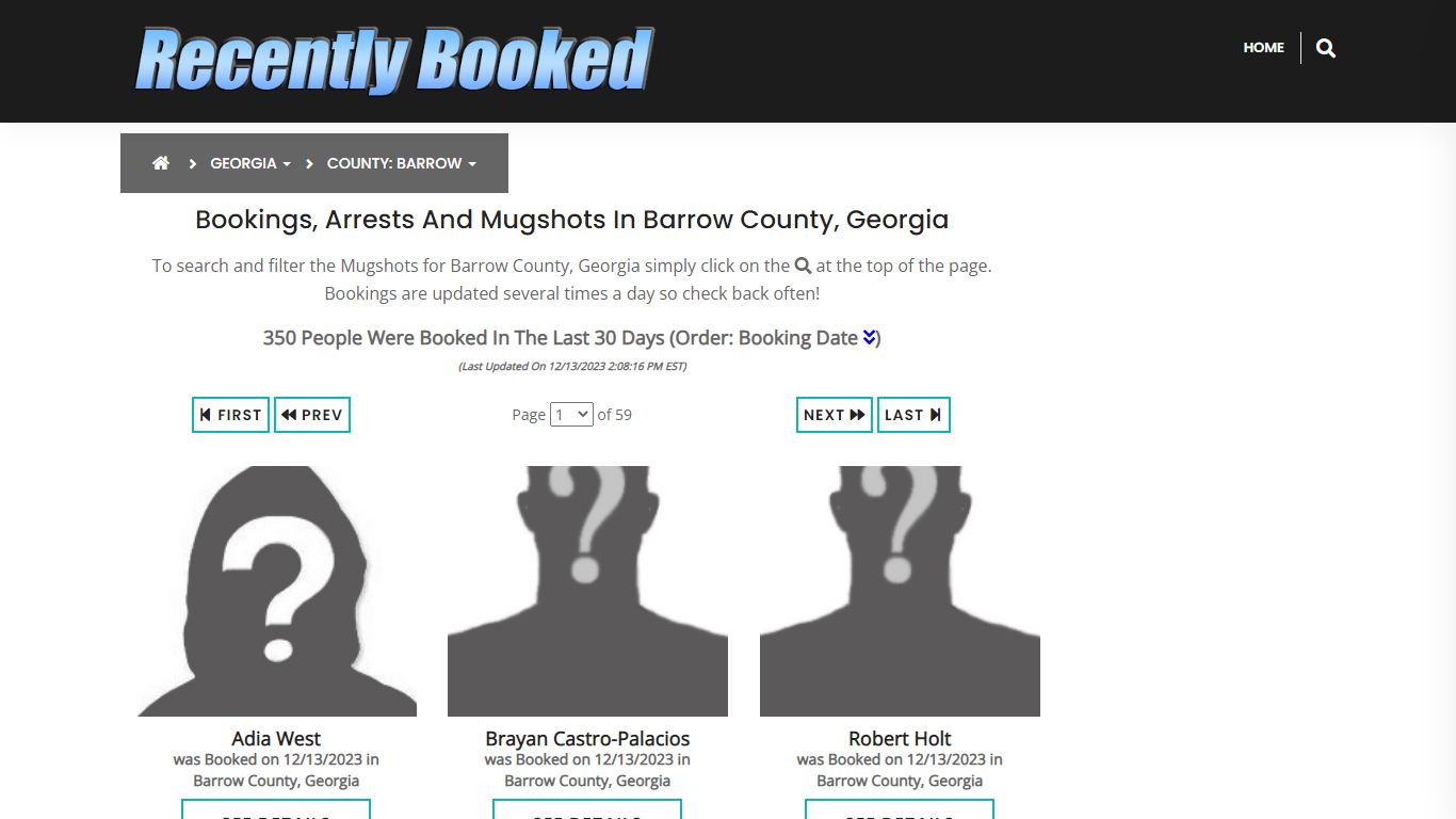 Recent bookings, Arrests, Mugshots in Barrow County, Georgia