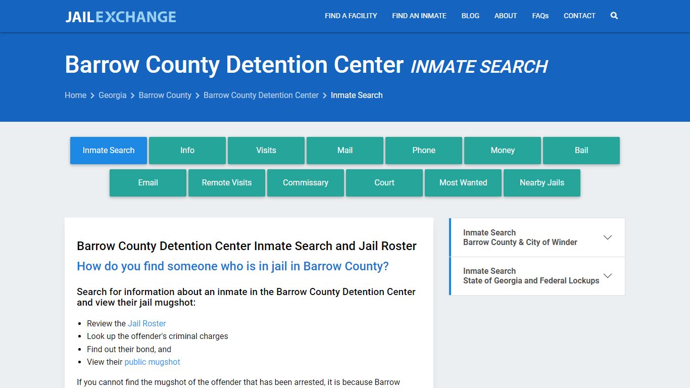 Barrow County Detention Center Inmate Search - Jail Exchange